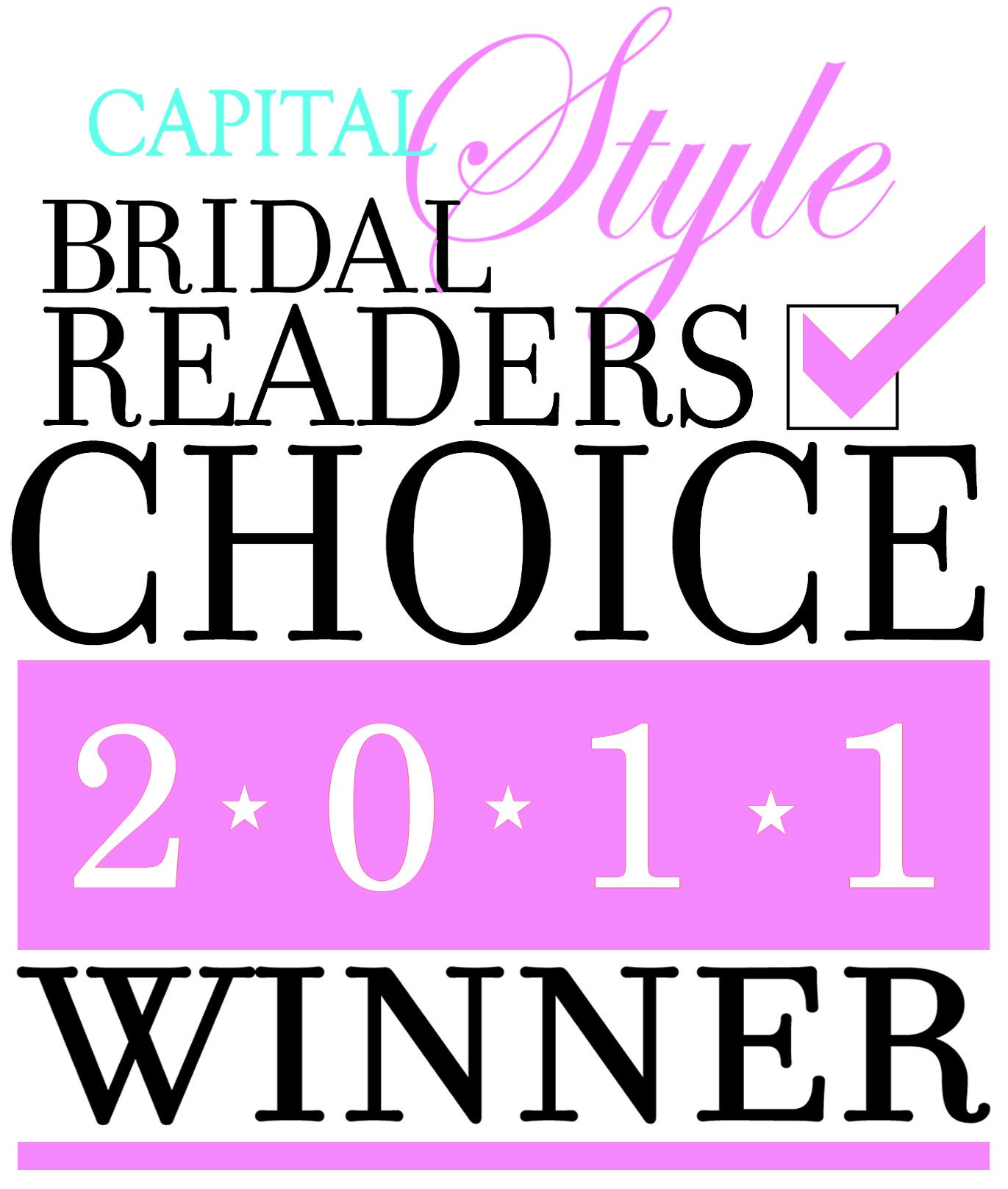 Rentals To Remember Awards and Associations Capital Bridal Readers Choice Winner 2011 Logo